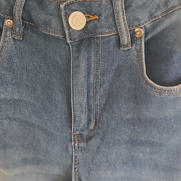 Women's Blue Embroidered Wide Leg Jeans - Picture 2 of 4